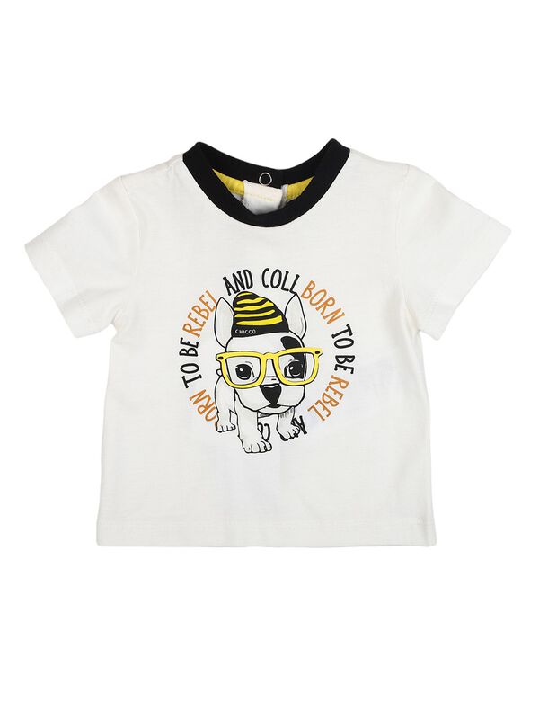 Boys White & Black Graphic Printed T-Shirt image number 0